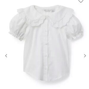 Janie and Jack White Blouse with Eyelet Collar